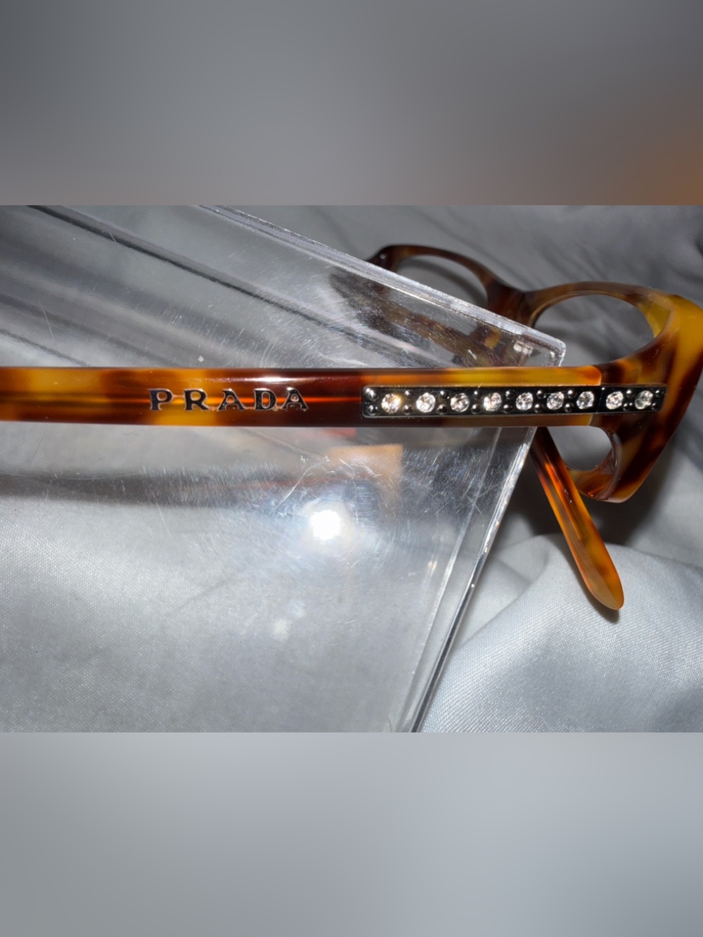 Prada Tortoise Rectangular Eyeglasses - Picture 4 of 5